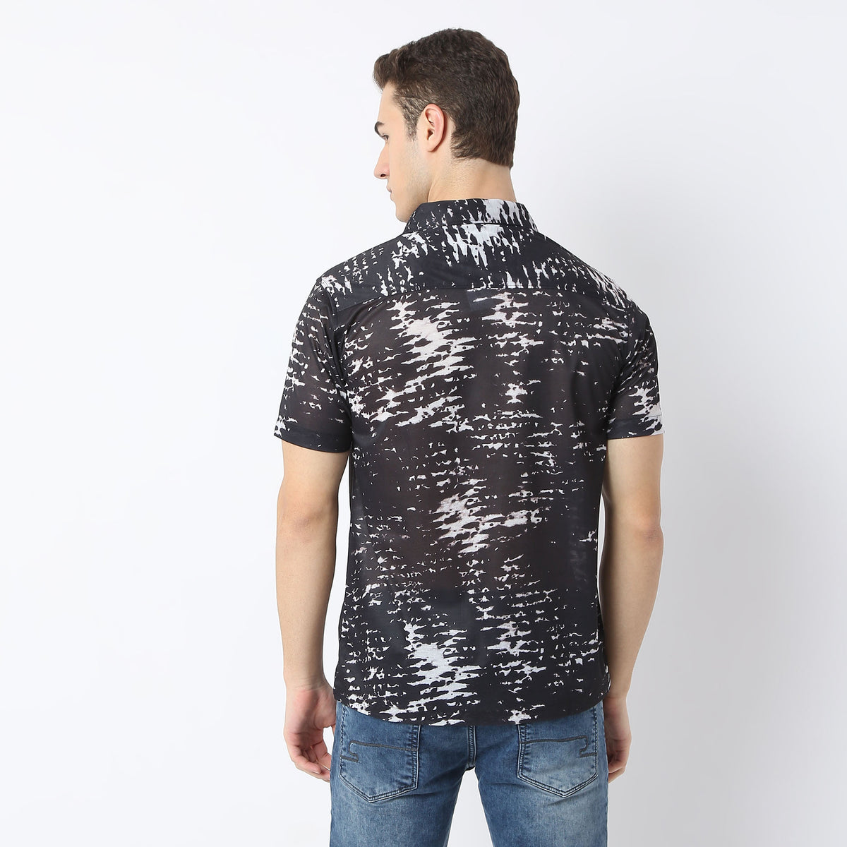 Regular Fit Printed Camp Collar Retreat Shirt