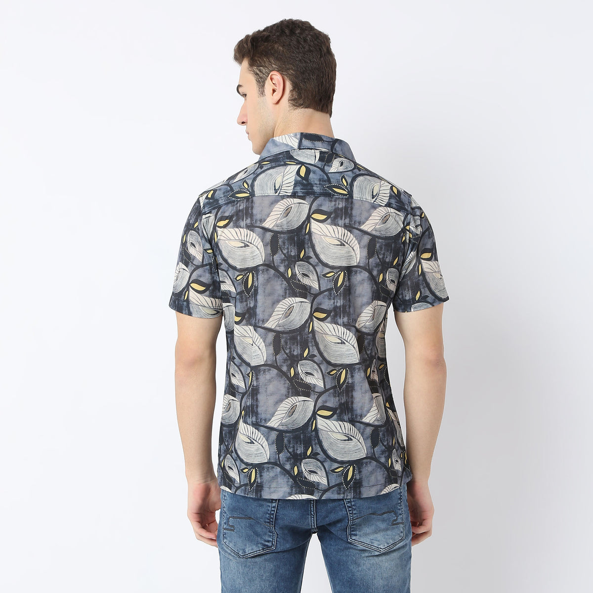 Regular Fit Printed Camp Collar Retreat Shirt