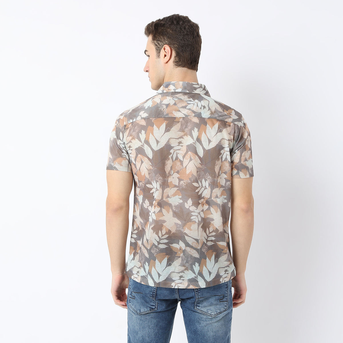 Regular Fit Printed Camp Collar Retreat Shirt