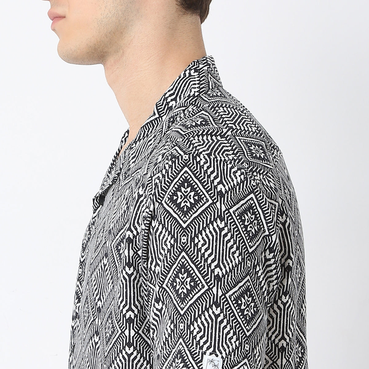 Regular Fit Printed Camp Collar Retreat Shirt