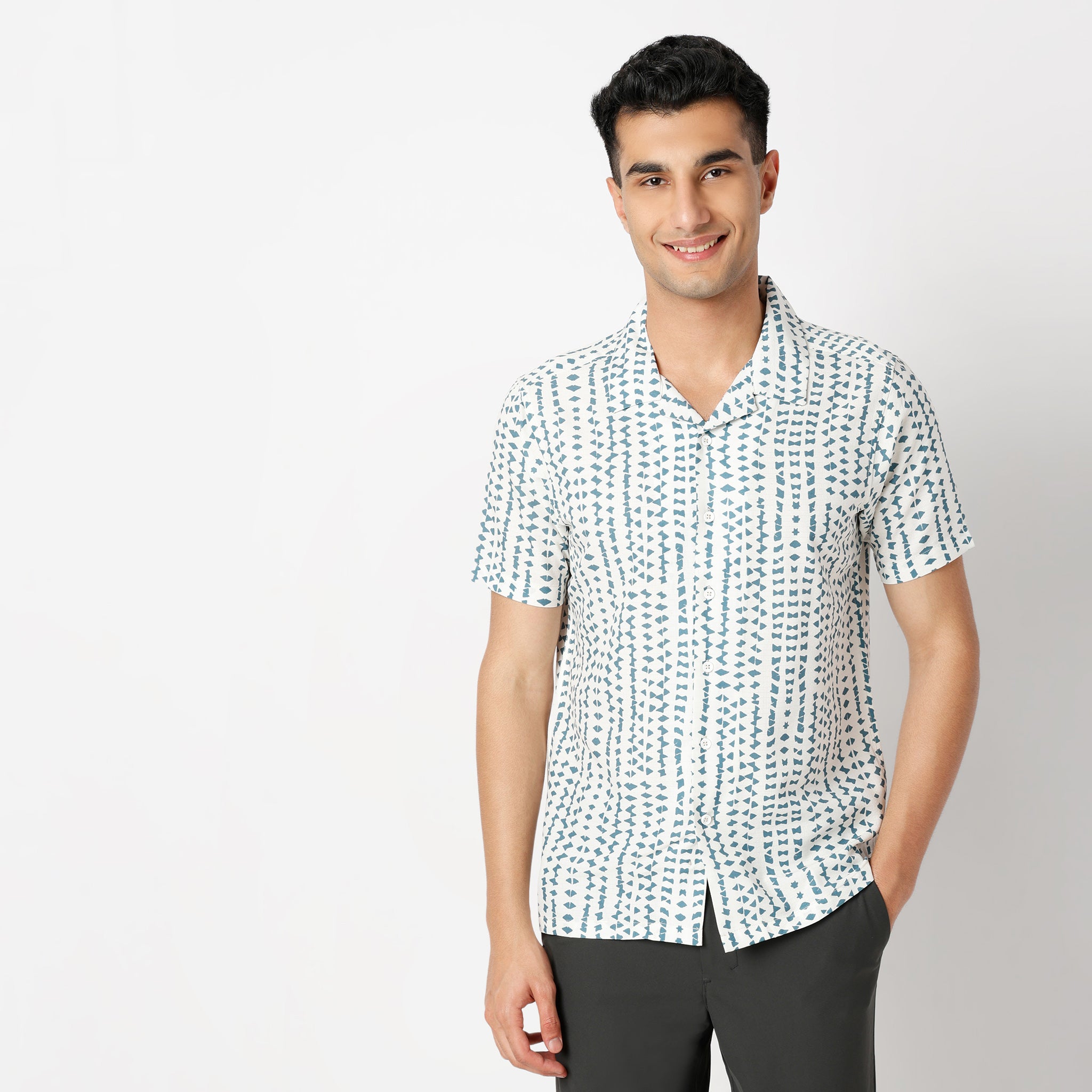 Regular Fit Printed Regular Length Shirt