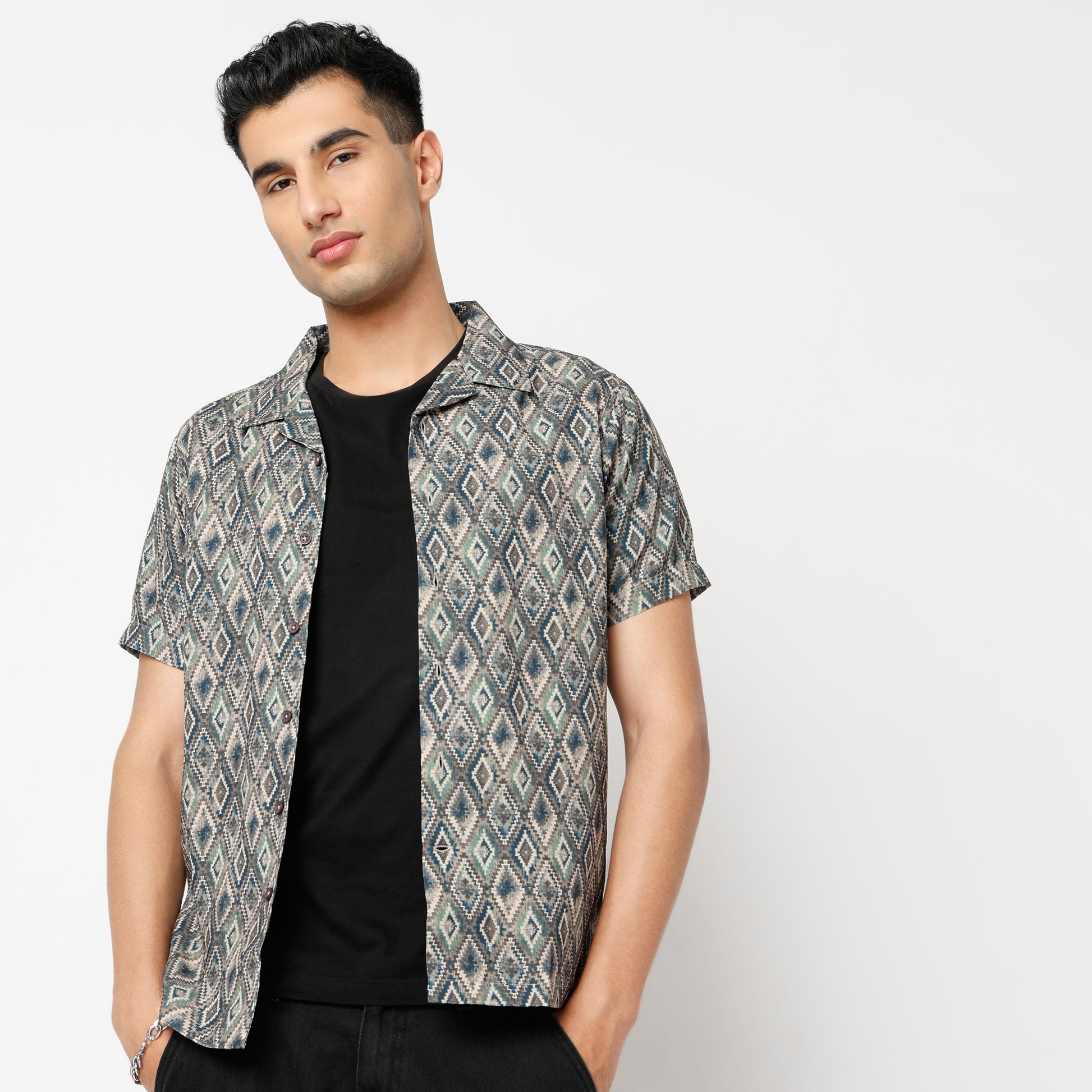 Regular Fit Printed Regular Length Shirt