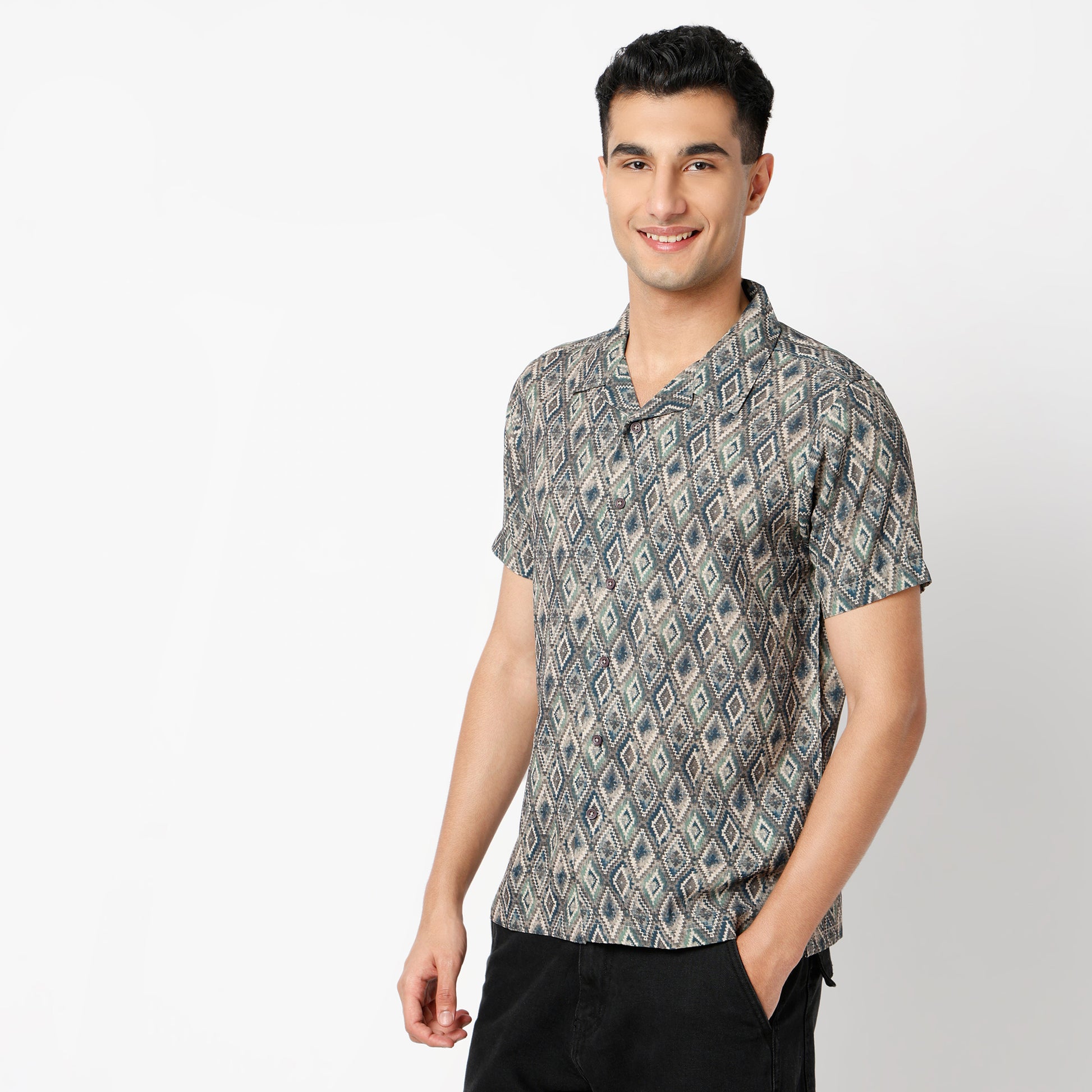 Regular Fit Printed Regular Length Shirt