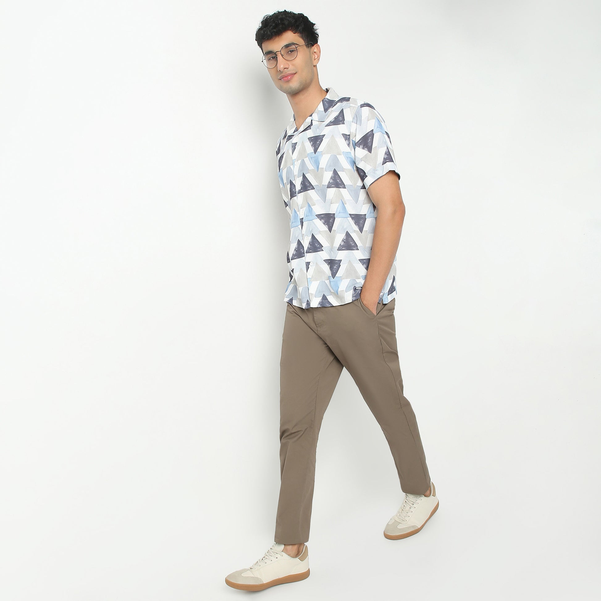 Regular Fit Printed Camp Collar Regular Length Shirt