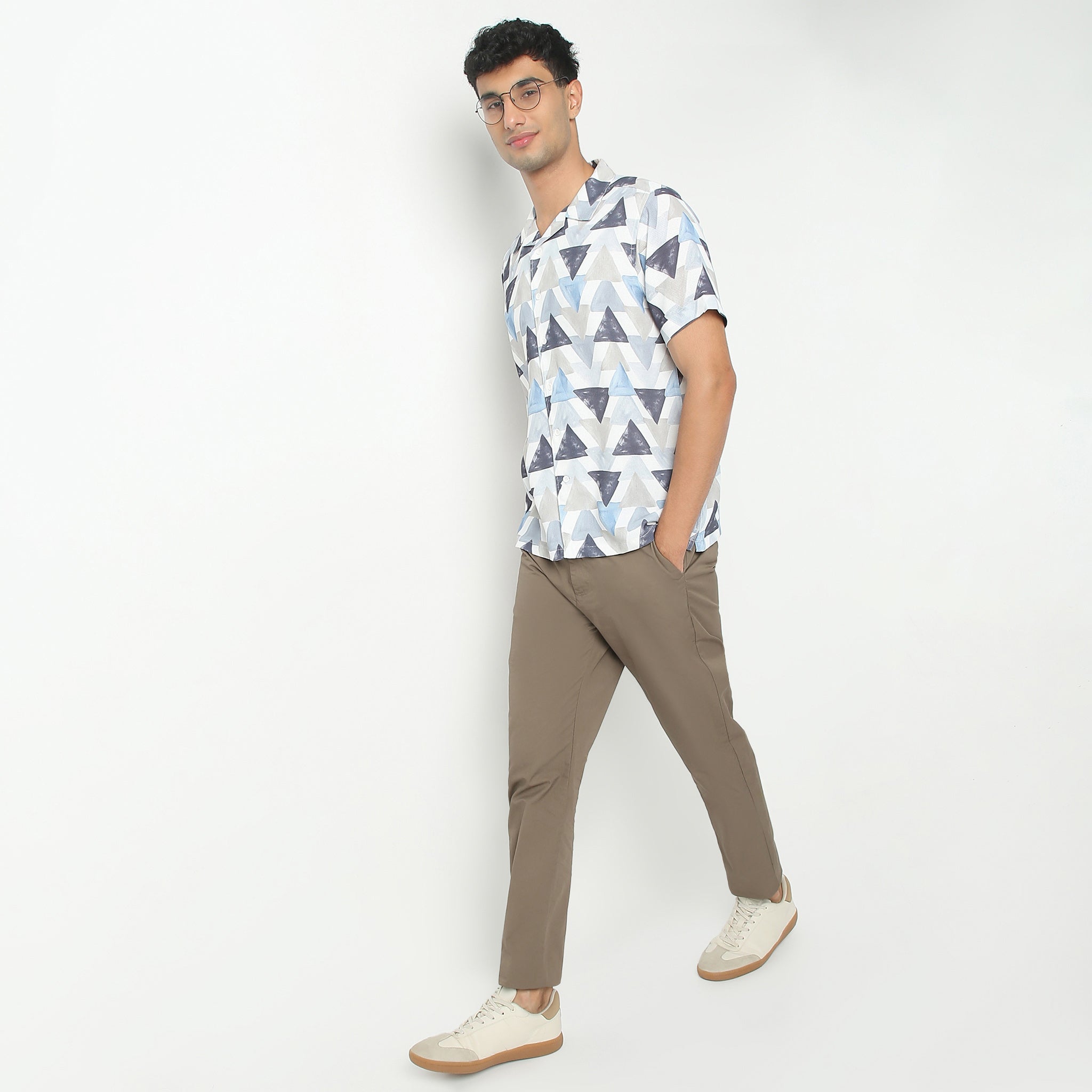 Regular Fit Printed Camp Collar Regular Length Shirt