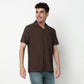 Structured Polyester Camp Collar Shirt