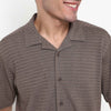 Structured Polyester Camp Collar Shirt