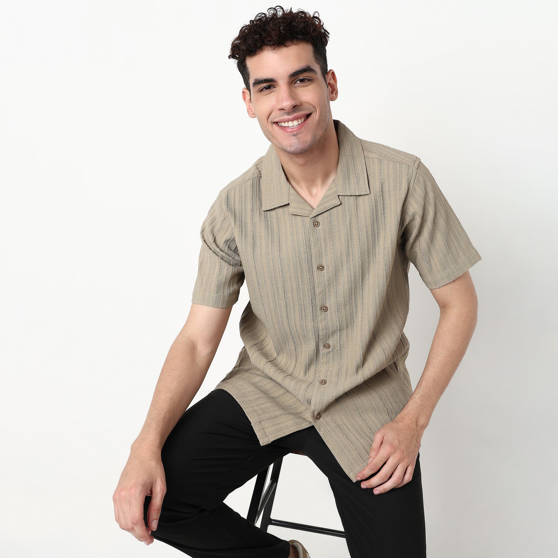 Polyester Structured Knit Shirt