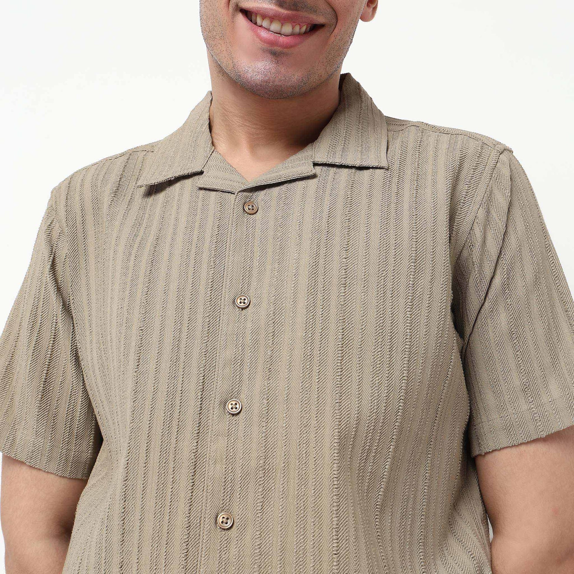 Polyester Structured Knit Shirt