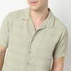 Half Sleeve Camp Collar Mood Shirt