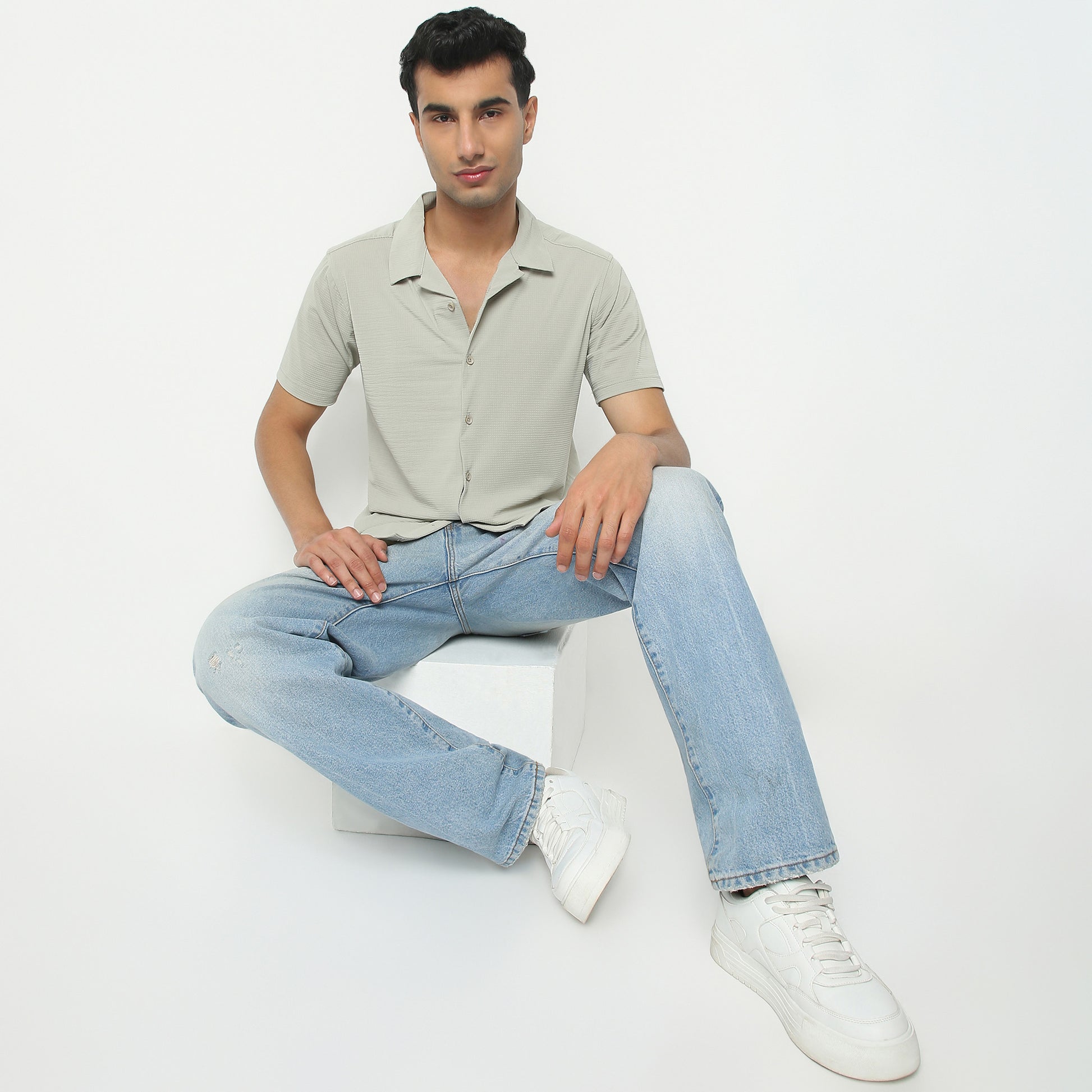 Regular Fit Printed Shirt Collar Regular Length Shirt