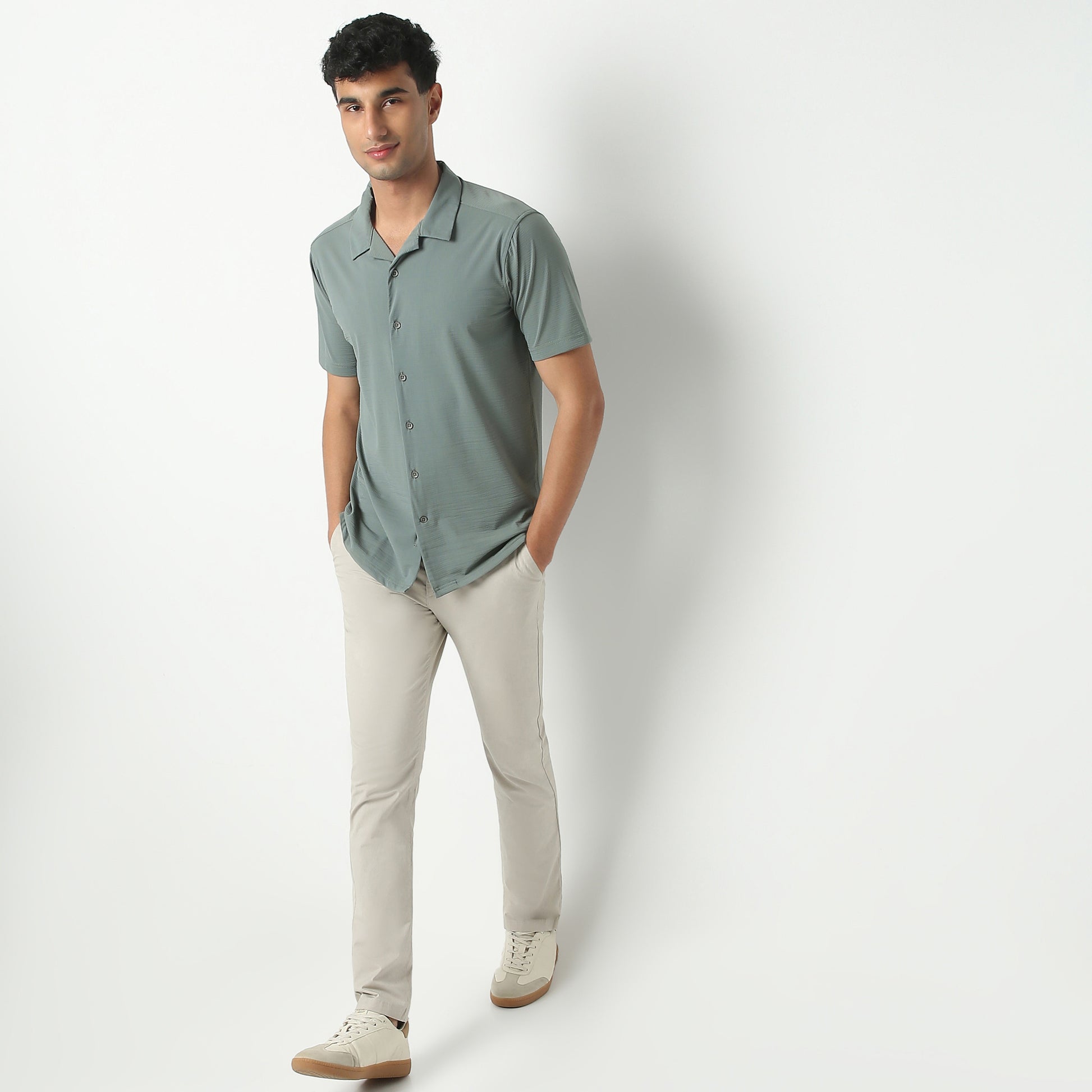 Regular Fit Printed Shirt Collar Regular Length Shirt