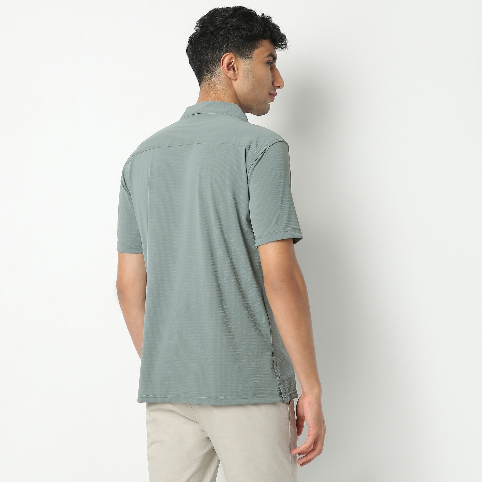 Regular Fit Printed Shirt Collar Regular Length Shirt