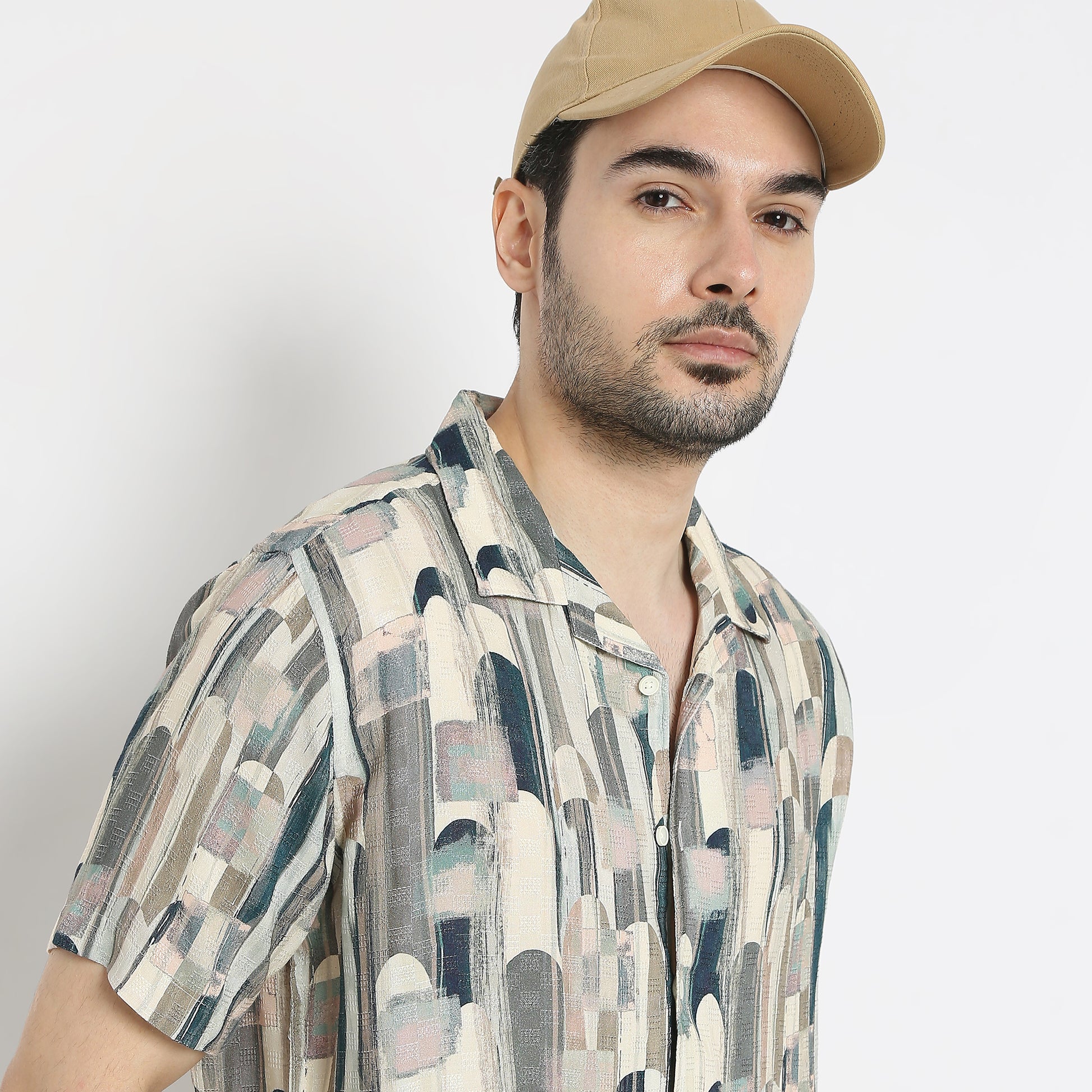 Regular Fit Printed Camp Collar Regular Length Shirt