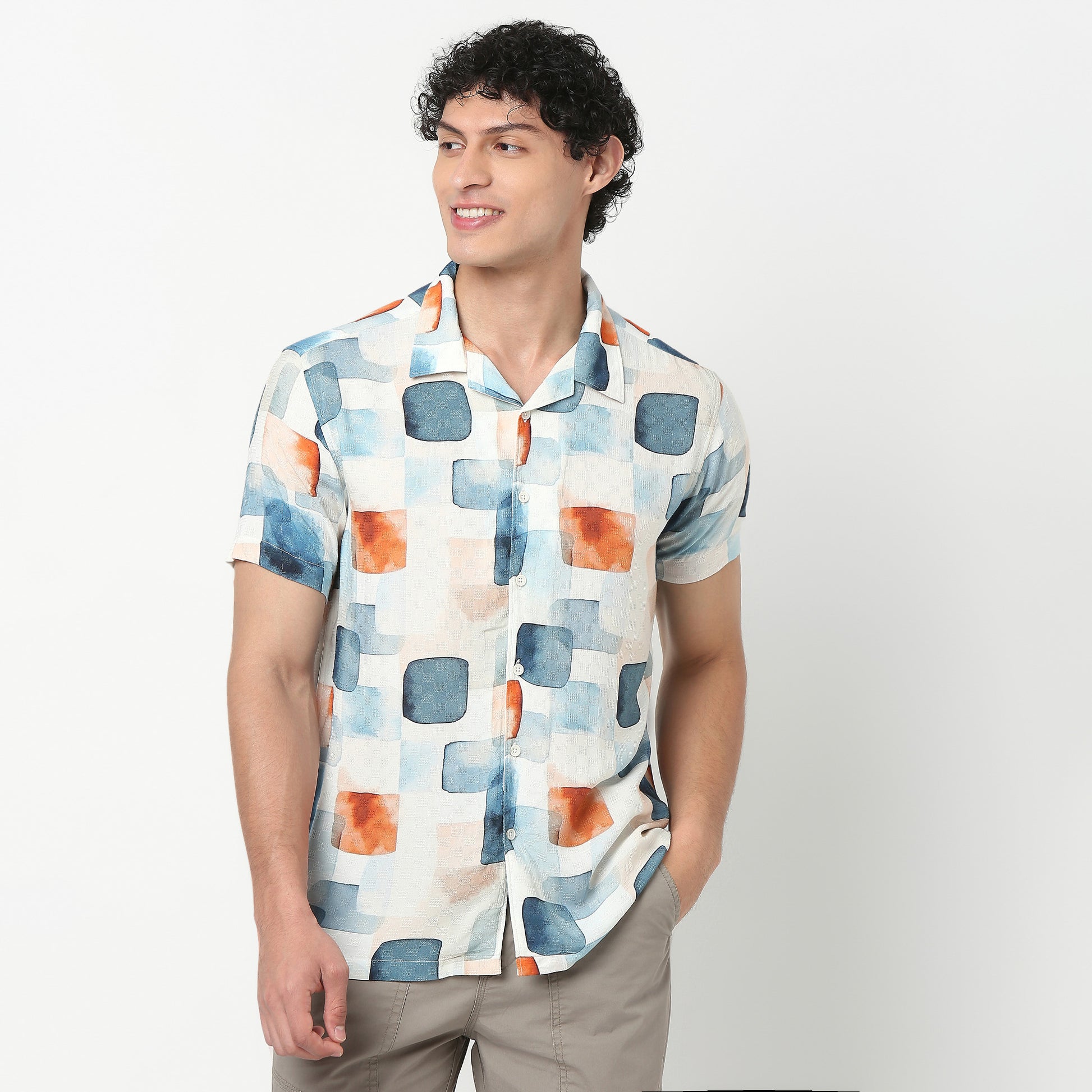 Printed Viscose Cuban Shirt