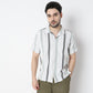Regular Fit Striped Camp Collar Shirt