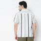 Regular Fit Striped Camp Collar Shirt