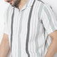 Regular Fit Striped Camp Collar Shirt