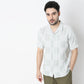Regular Fit Striped Camp Collar Shirt