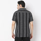 Striped Camp Collar Modern Smart Mood Half Sleeve Shirt