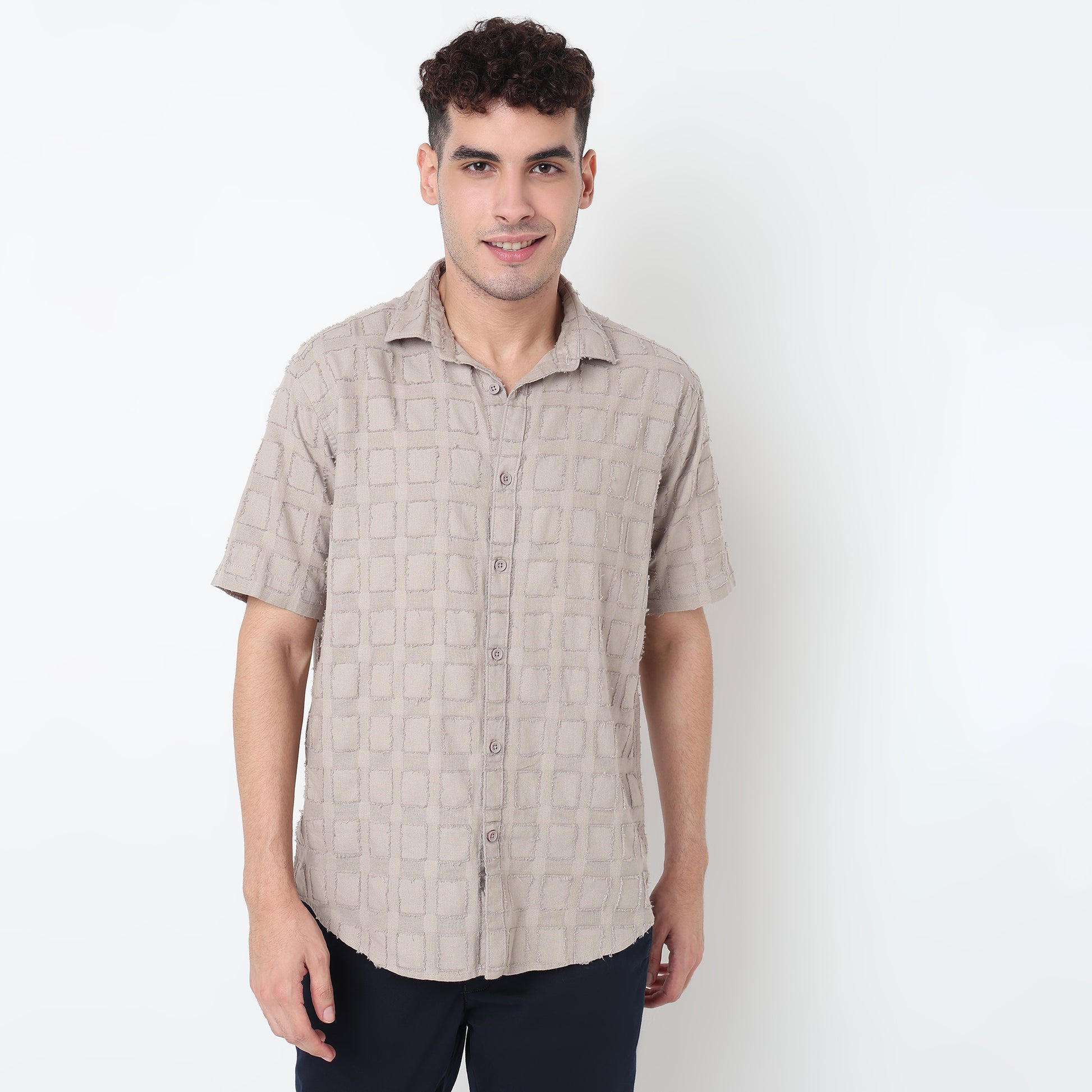 Solid Cotton Cuban Shirt