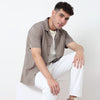 Buy Men Regular Fit Solid Half Sleeve Shirt  - Style Union