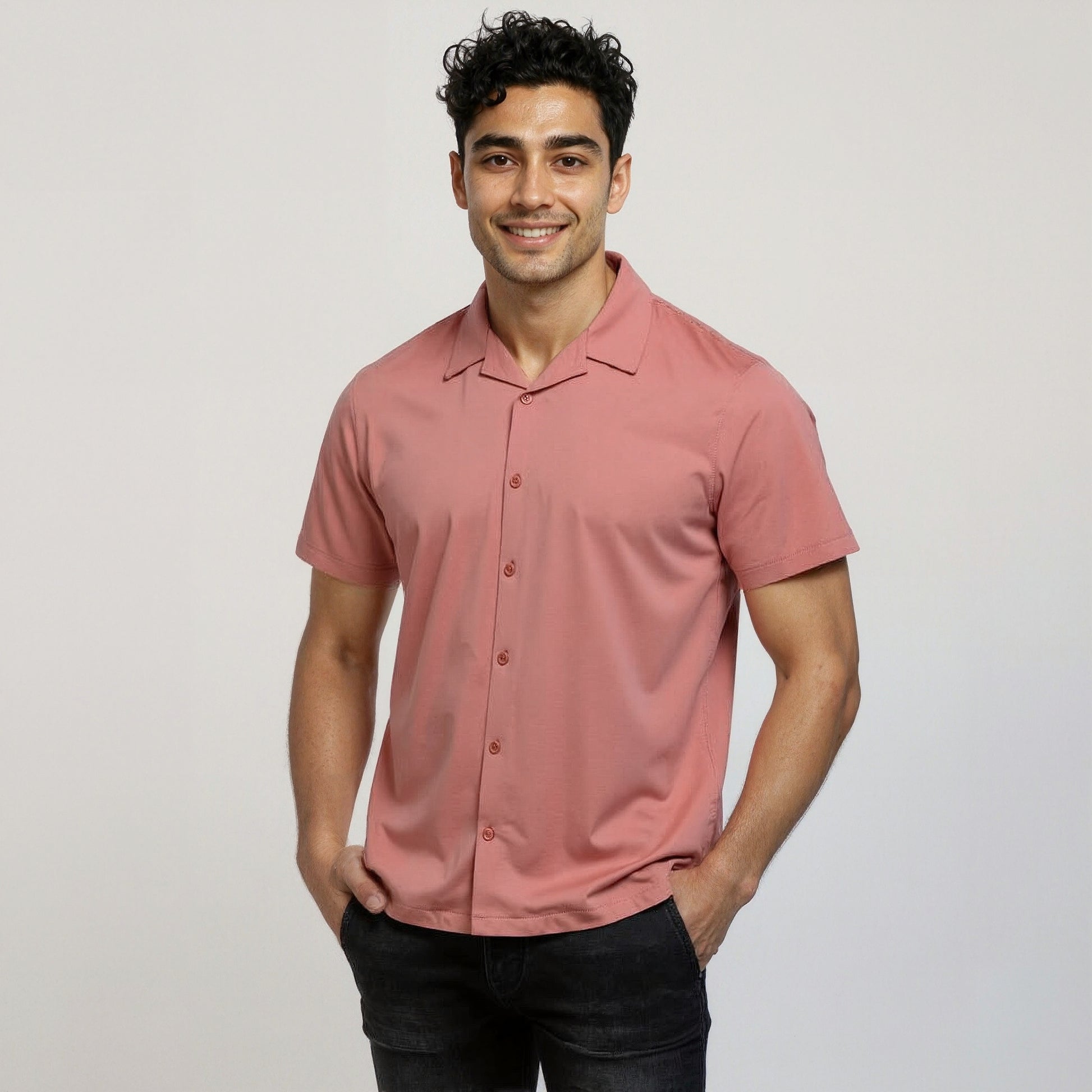 Buy Men Regular Fit Solid Half Sleeve Shirt  - Style Union
