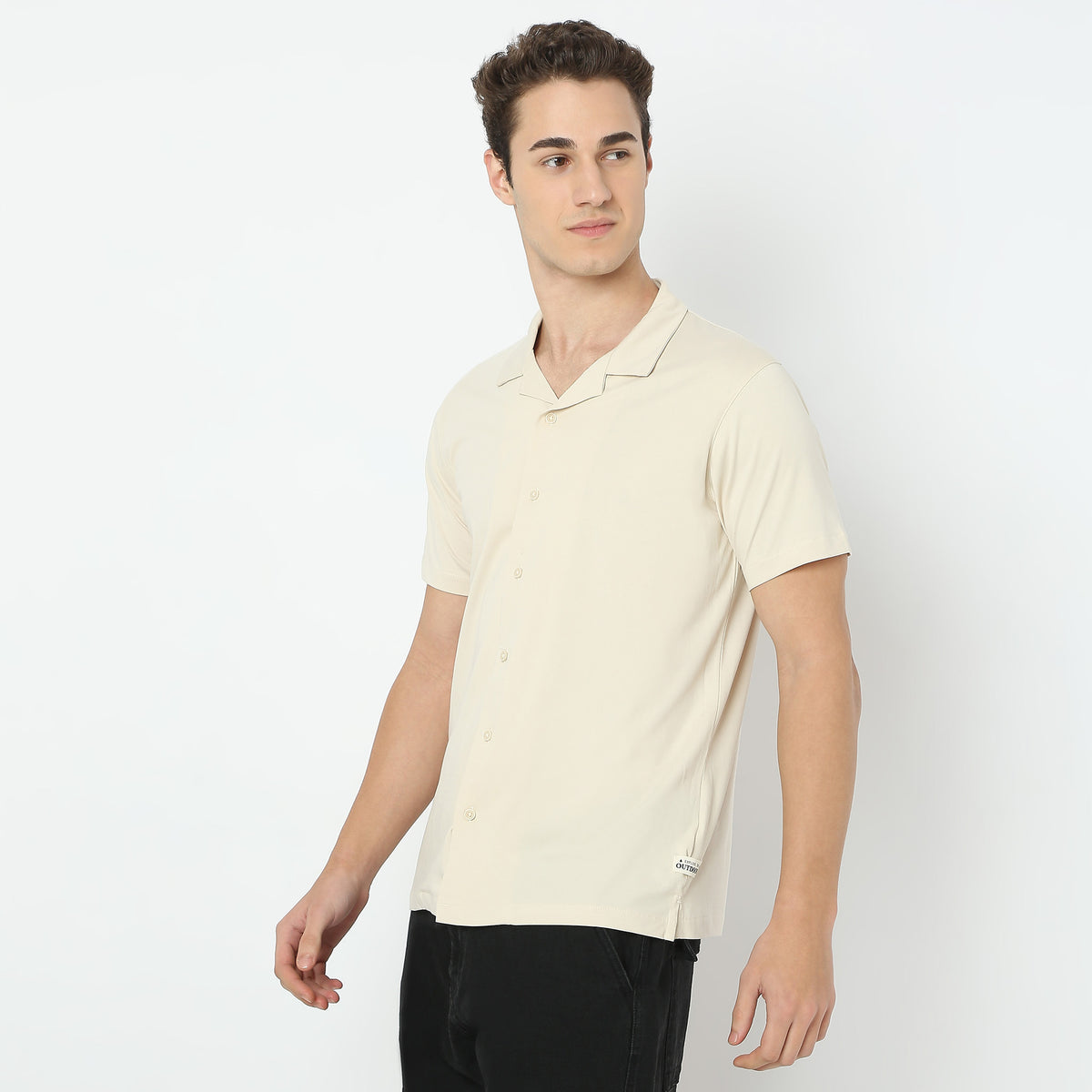 Modern Smart Bay Camp Collar Half Sleeve Shirt