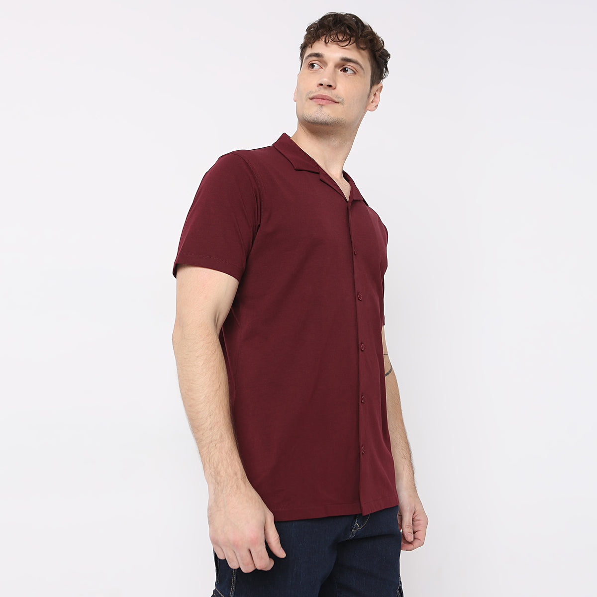 Modern Smart Bay Camp Collar Half Sleeve Shirt