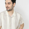 Regular Fit Striped Camp Collar Regular Length Shirt