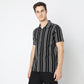 Striped Modern Smart Mood Camp Collar Half Sleeve Shirt