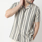 Striped Modern Smart Mood Camp Collar Half Sleeve Shirt
