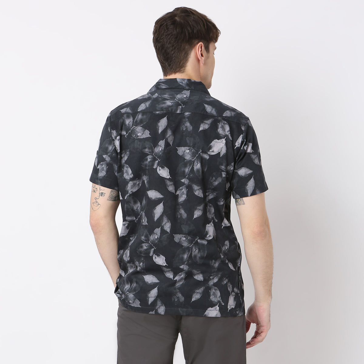 Printed Modern Smart Celebration Camp Collar Half Sleeve Shirt