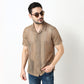 Crochet Camp Collar Cotton Shirt