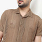 Crochet Camp Collar Cotton Shirt