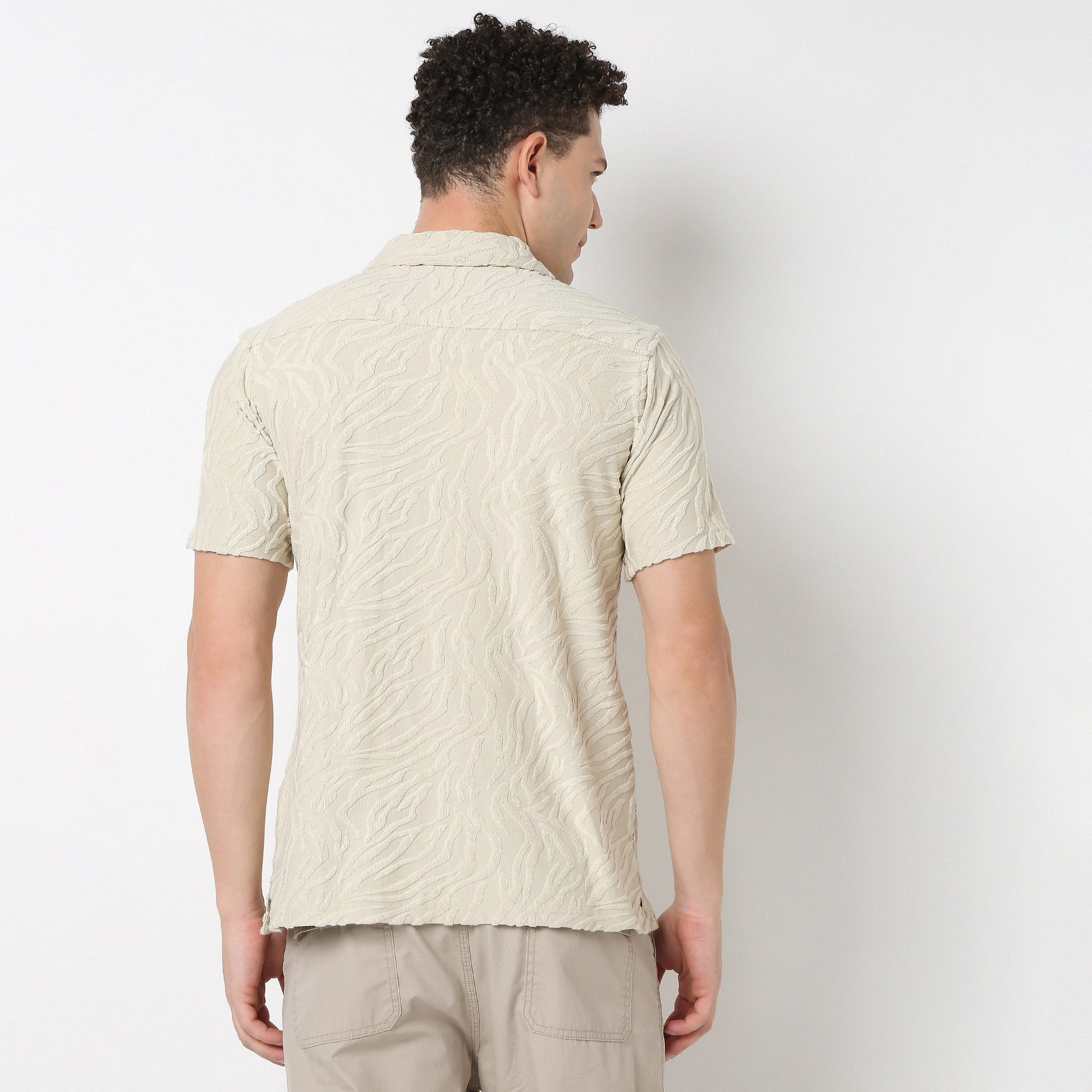 Half Sleeve Textured Cuban Shirt