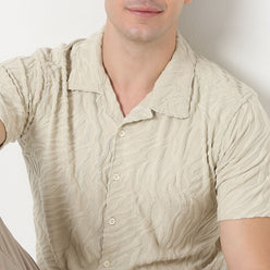 Half Sleeve Textured Cuban Shirt