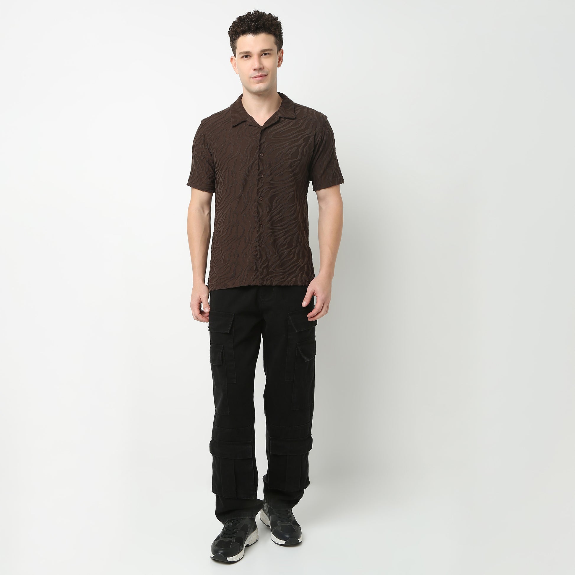 Half Sleeve Textured Cuban Shirt