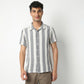 Regular Fit Striped Camp Collar Regular Length Shirt