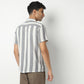 Regular Fit Striped Camp Collar Regular Length Shirt