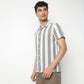 Regular Fit Striped Camp Collar Regular Length Shirt