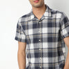Regular Fit Checkered Camp Collar Regular Length Shirt