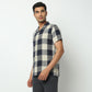 Regular Fit Checkered Camp Collar Shirt