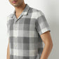 Regular Fit Checkered Camp Collar Shirt