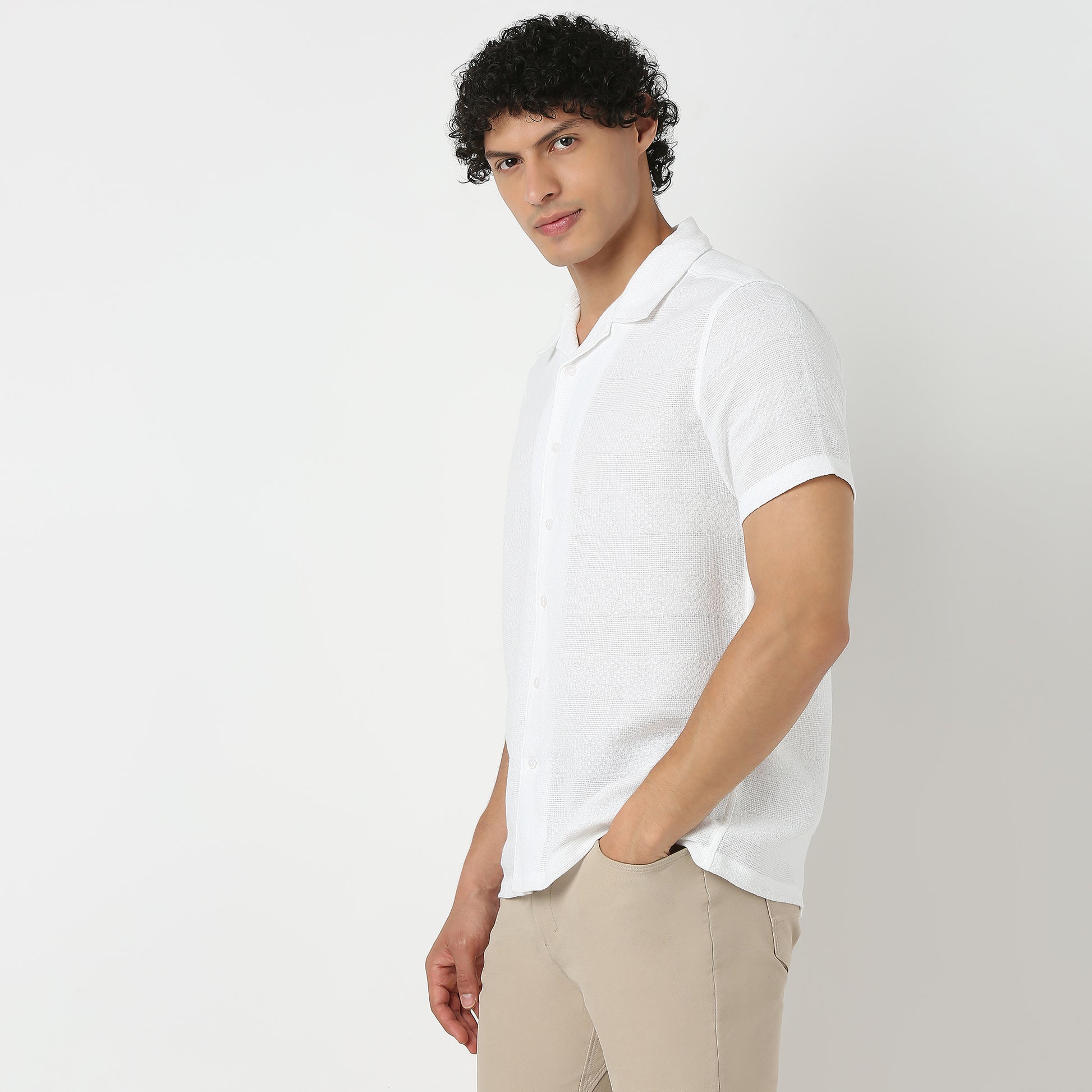 Solid Camp Collar Shirt