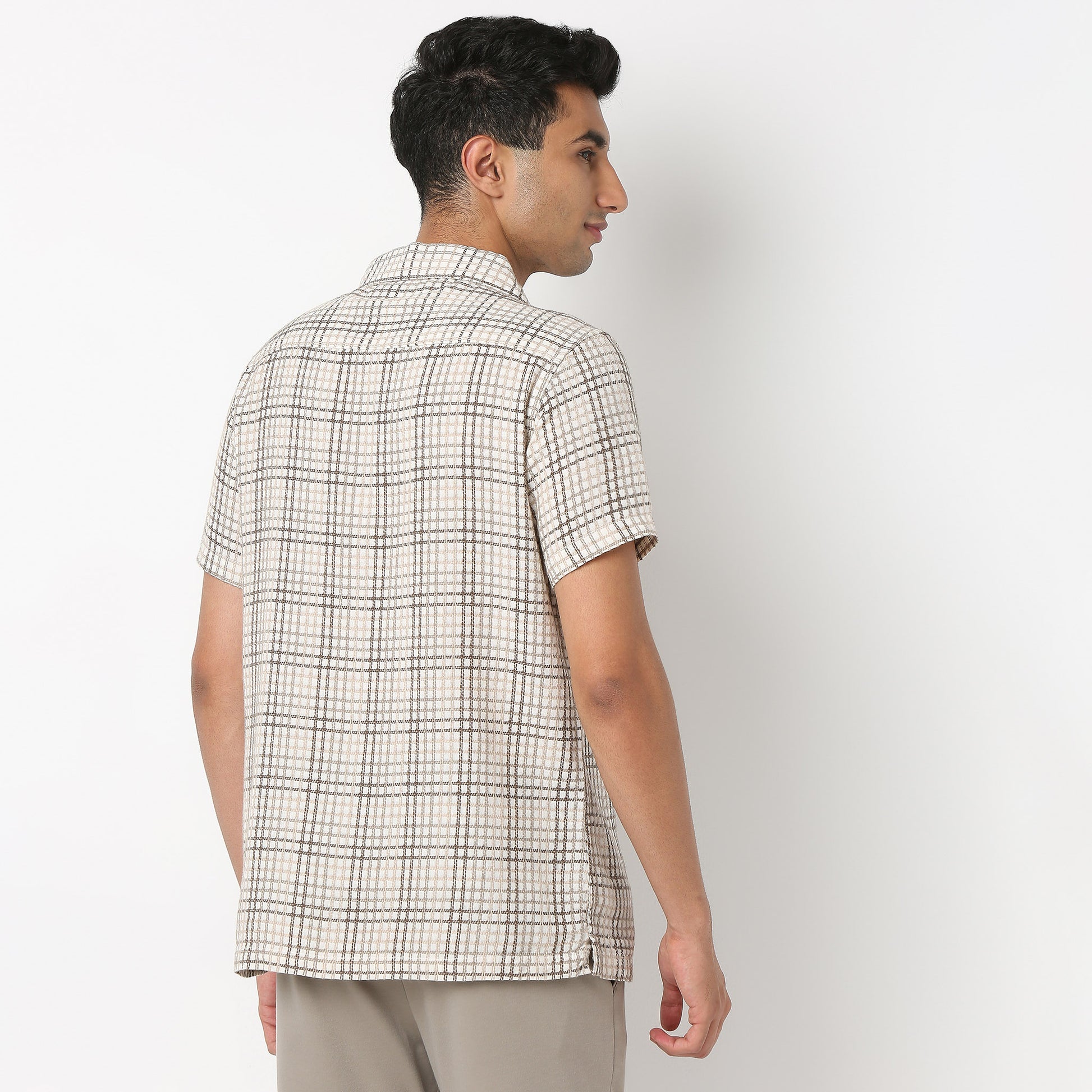 Camp Collar Checkered Mood Shirt