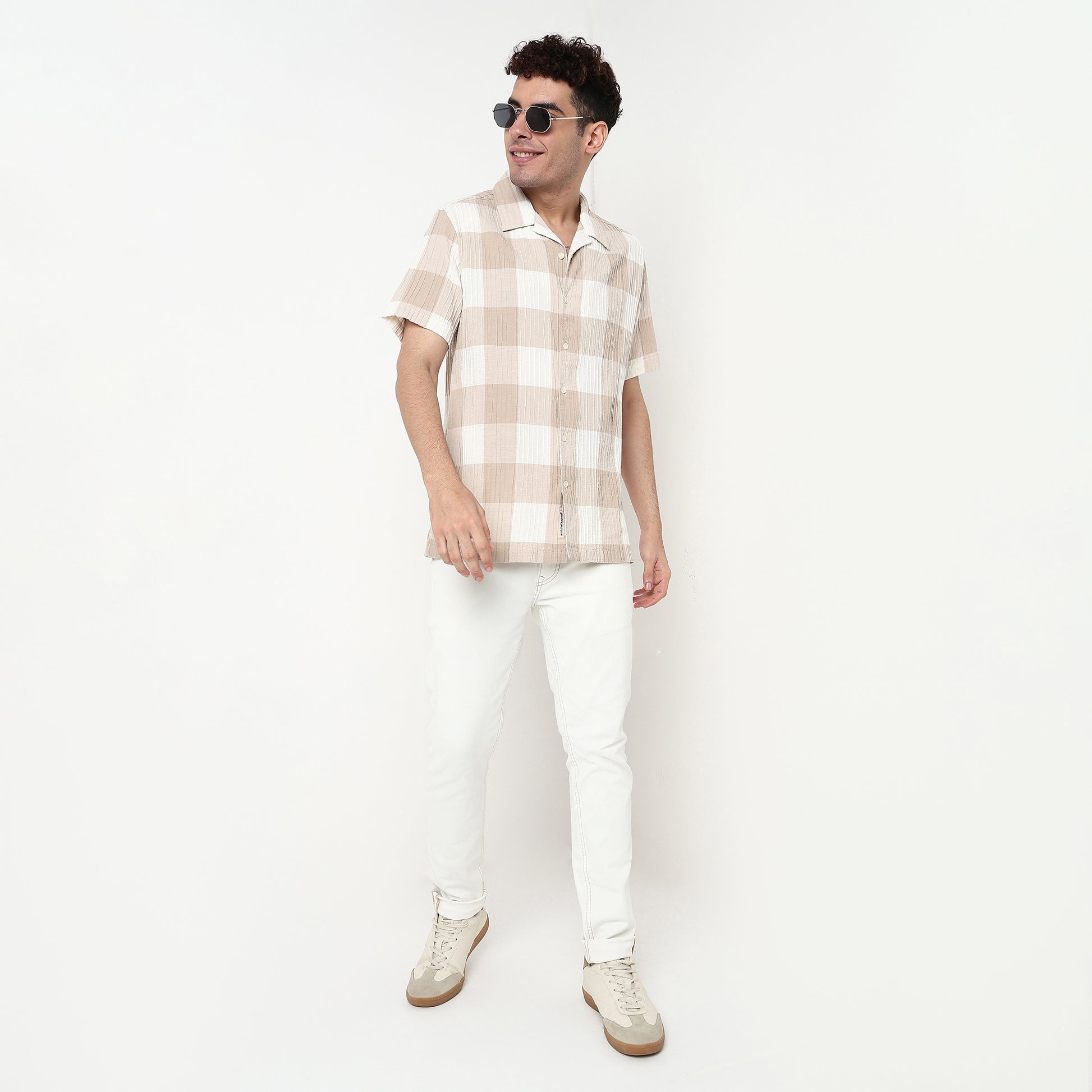Checkered Cotton Fabric Shirt