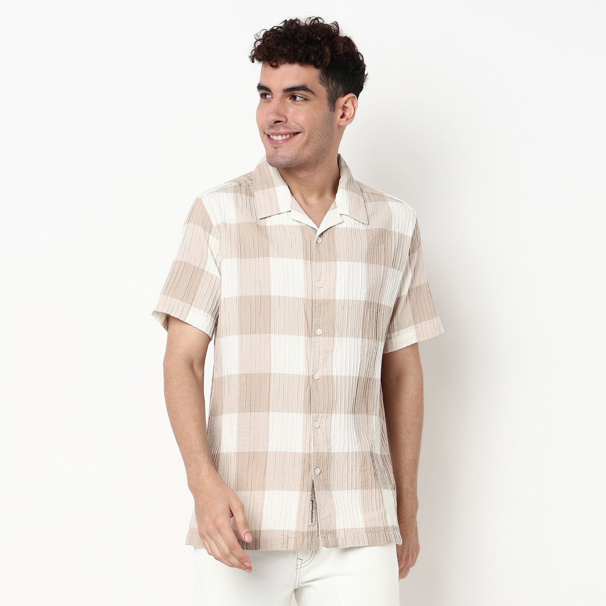 Checkered Cotton Fabric Shirt