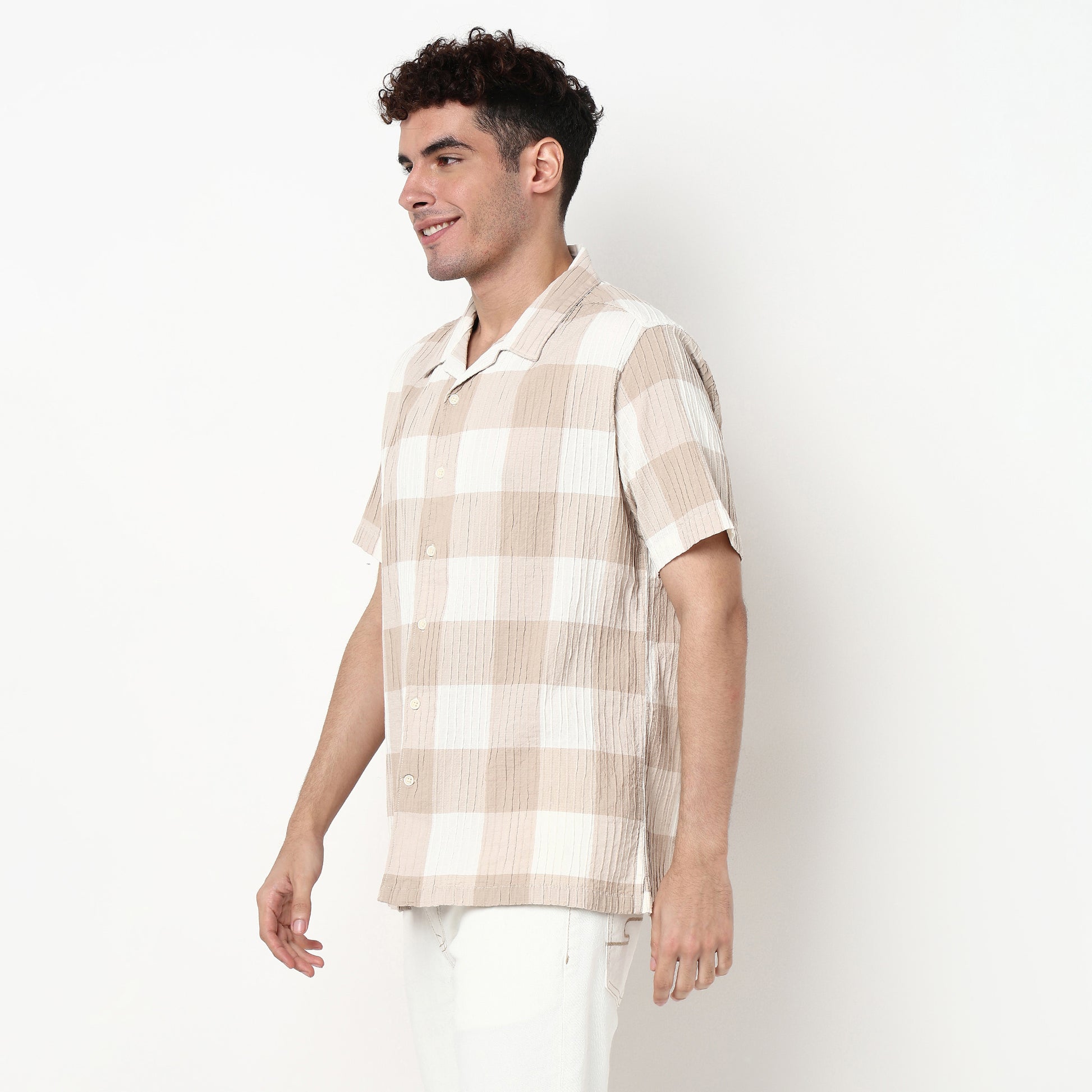 Checkered Cotton Fabric Shirt