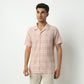 Regular Fit Checkered Camp Collar Shirt